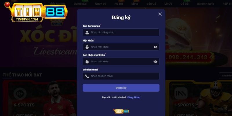 Hướng dẫn đăng ký đăng nhập