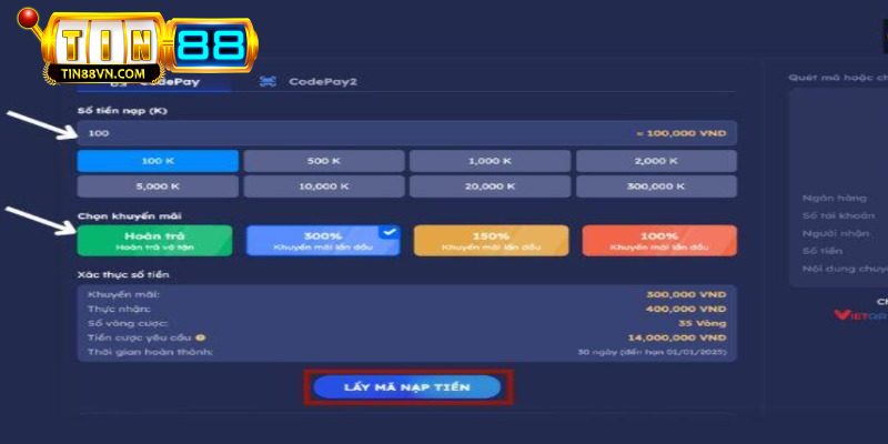 Hướng dẫn nạp rút tiền